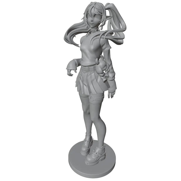 1/24 Anime Warrior with Braided Hair and Arm Wraps, Resin Model Figure Kit, Unassembled and Unpainted
