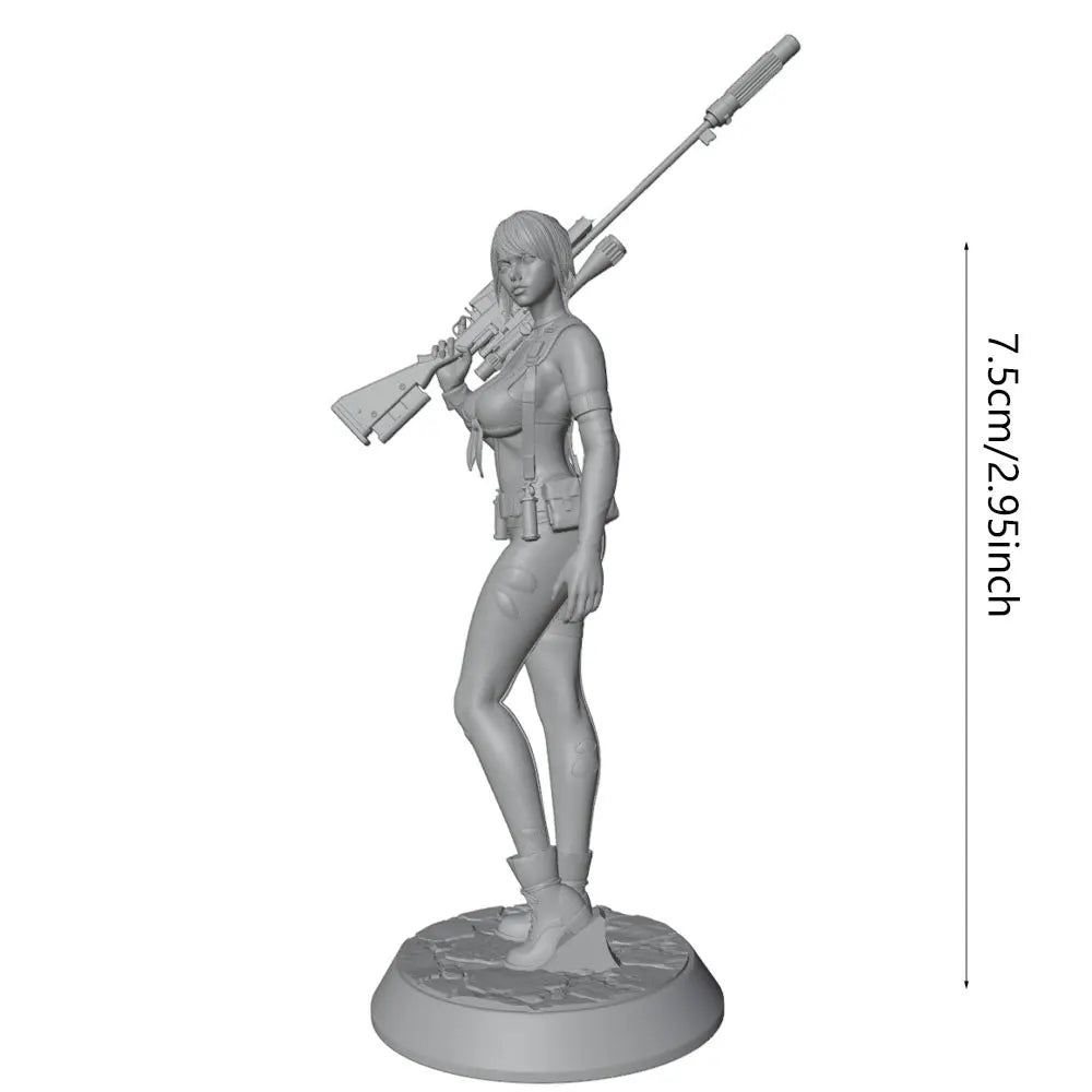 75mm Modern Sniper Operative, Resin Model Figure Kit, Unassembled and Unpainted