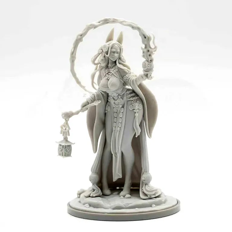 75mm Female Sorceress, Resin Model Figure Kit, Fantasy Theme, Unassembled and Unpainted