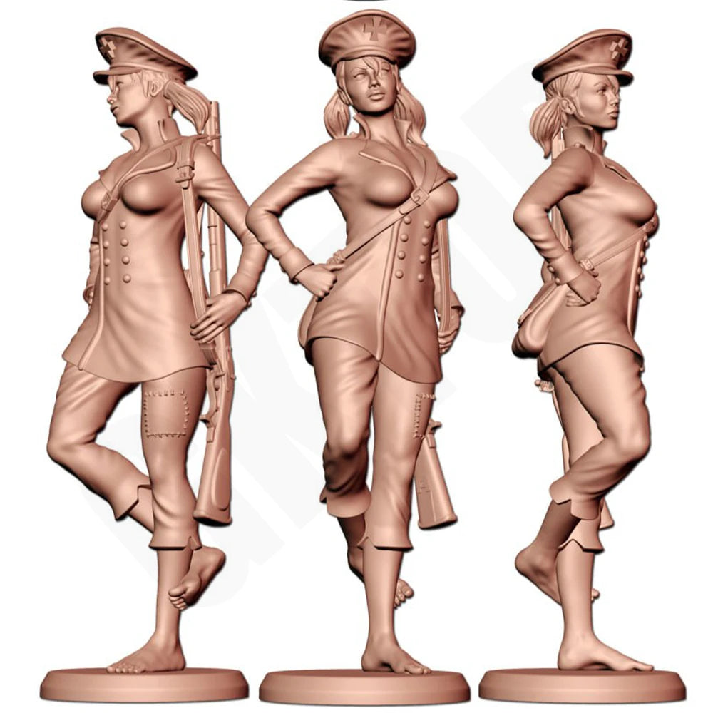 1/35 WWII Soviet Female Infantry with Rifles, 6 Figures, Resin Model Figure Kit, Unassembled and Unpainted