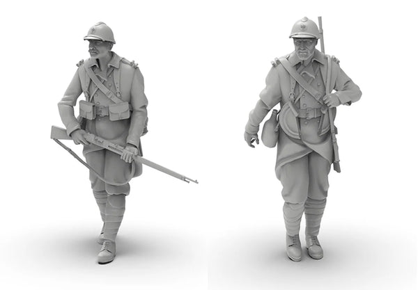 1/72 WWI French Infantry, 8 Figures, Resin Model Figure Kit, Unassembled and Unpainted