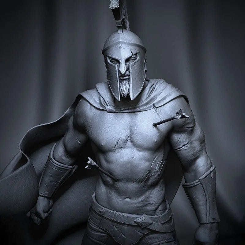 1/24 Ancient Spartan Hoplite with Spear and Shield, Resin Model Figure Kit, Unassembled and Unpainted