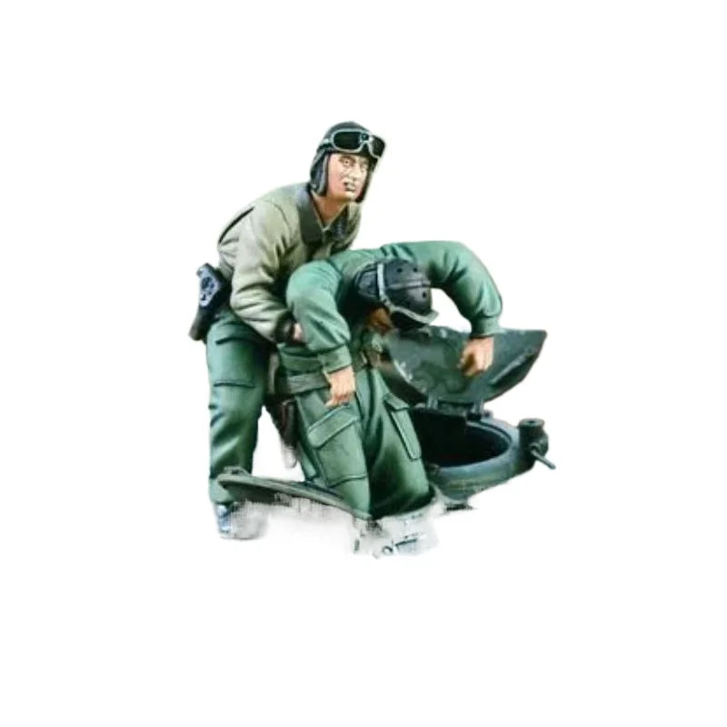 1/35 WWII US Tank Commander with Crew Member, 2 Figures, Resin Model Figure Kit, Unassembled and Unpainted