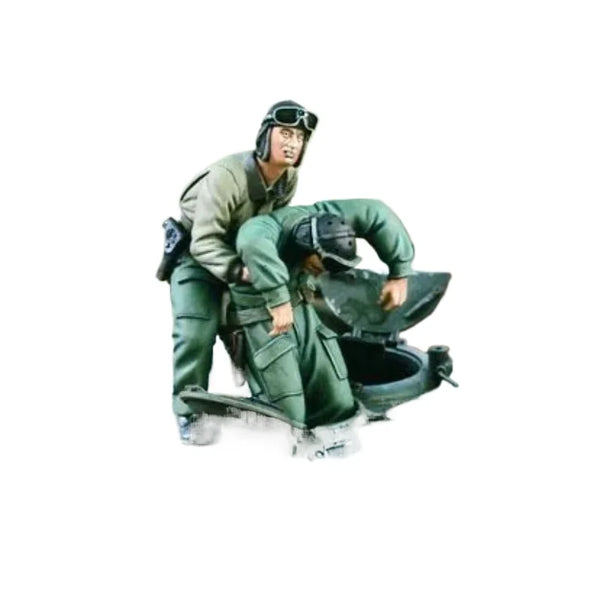 1/35 WWII US Tank Commander with Crew Member, 2 Figures, Resin Model Figure Kit, Unassembled and Unpainted