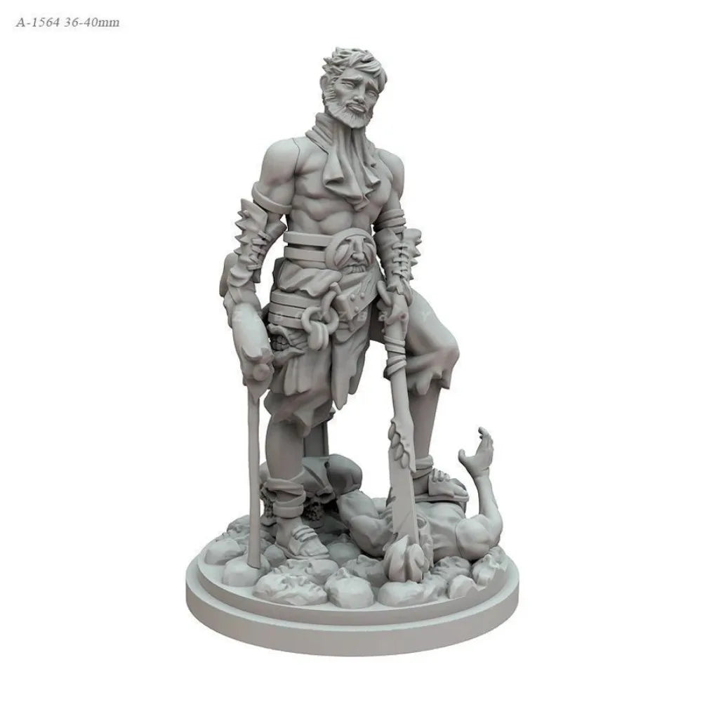 40mm Barbarian Warrior, Resin Model Figure Kit, Fantasy Theme, Unassembled and Unpainted