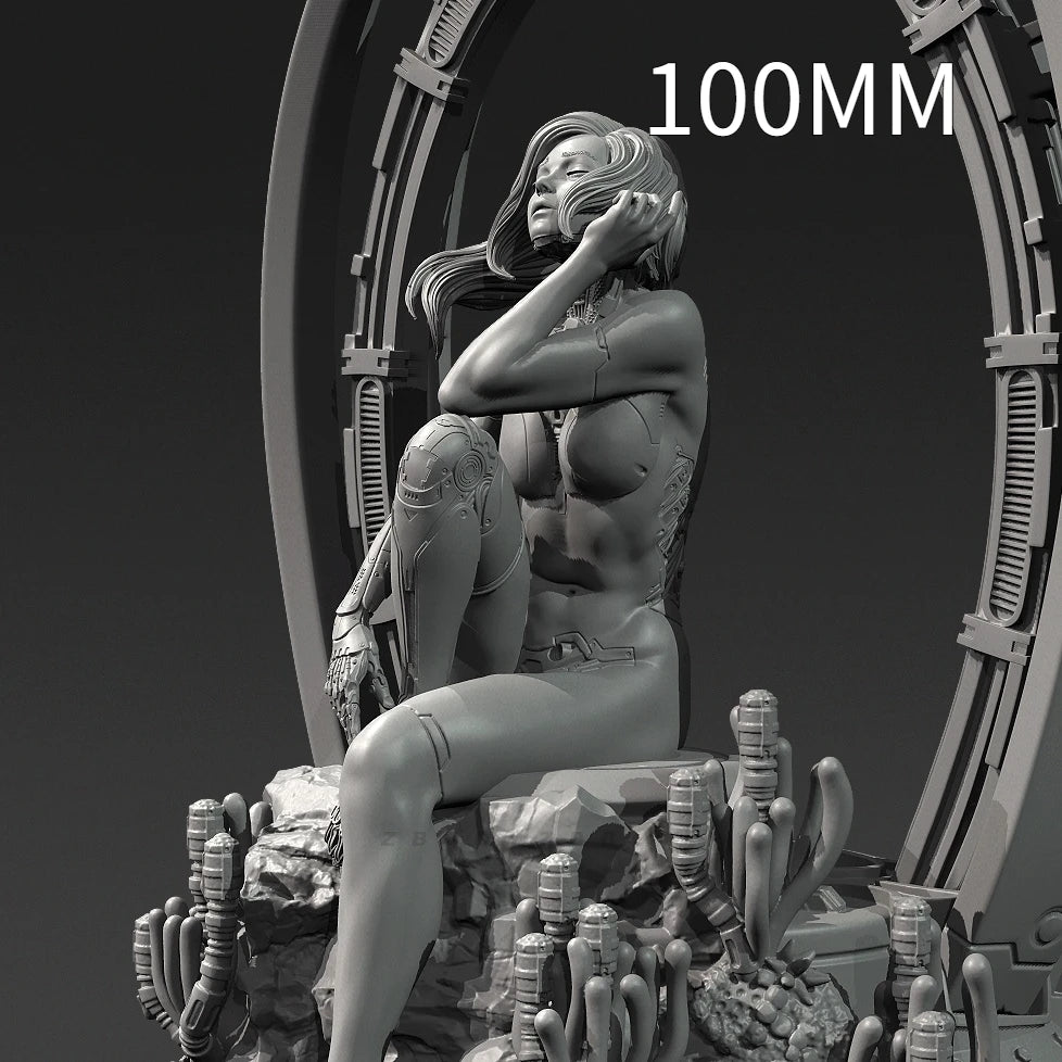 80mm Mechanical Girl, Resin Model Figure Kit, Unassembled and Unpainted