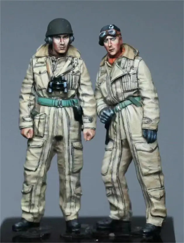 1/35 WWII British Infantry Desert Camouflage, 2 Figures, Resin Model Figure Kit, Unassembled and Unpainted