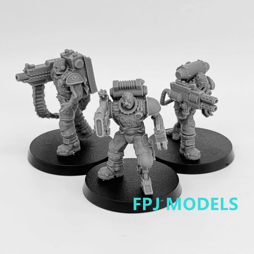 Cyborg Soldiers, 9 Figures, Resin Model Figure Kit, Sci-Fi Theme, Unassembled and Unpainted