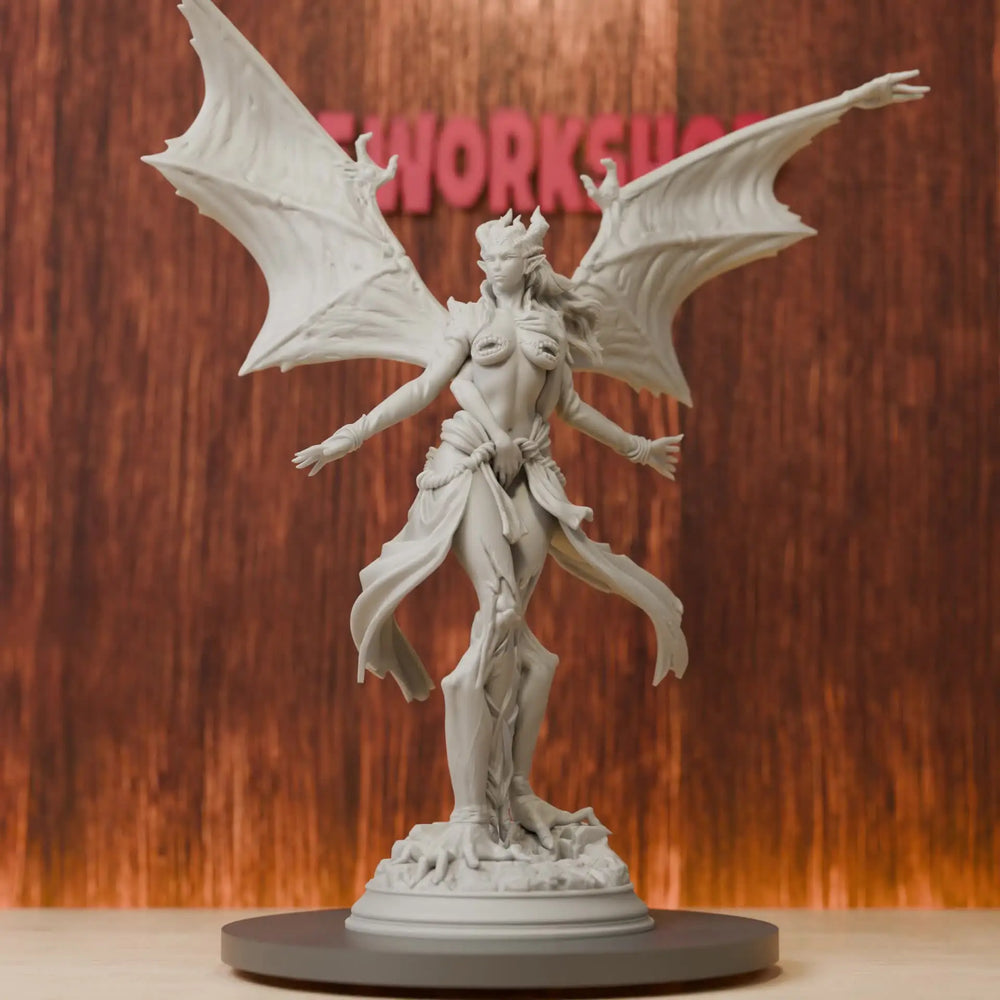 75mm Female Demon, Resin Model Figure Kit, Fantasy Theme, Unassembled and Unpainted