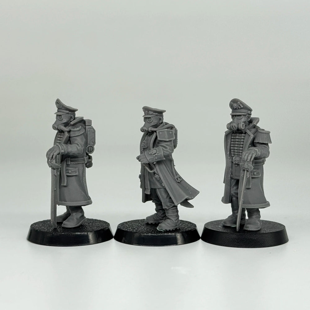 WWI WWI-Inspired Fantasy Officers, 3 Figures, Resin Model Figure Kit, Unassembled and Unpainted