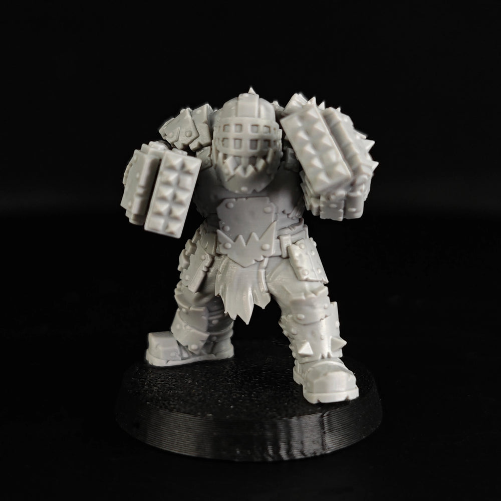 32mm Grimdark Ork Smashers Squad, 12 Figures, Resin Model Figure Kit, Sci-Fi Theme, Unassembled and Unpainted