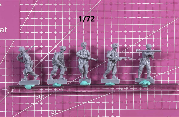 1/72 Modern Airborne Squad, 5 Figures, Resin Model Figure Kit, Unassembled and Unpainted