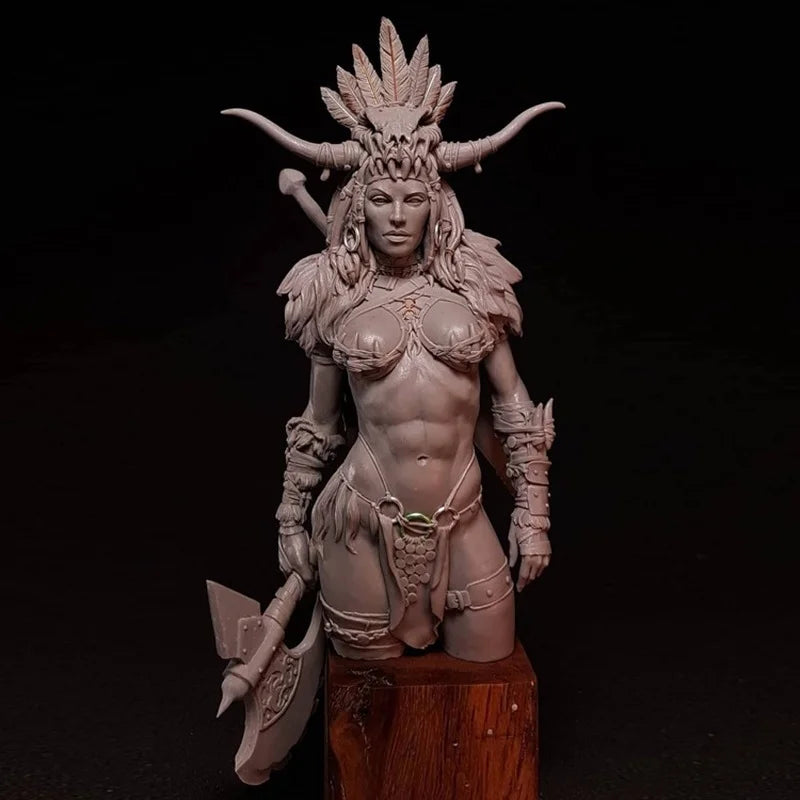 1/12 Tribal Warrior, Resin Model Figure Kit, Fantasy Theme, Unassembled and Unpainted