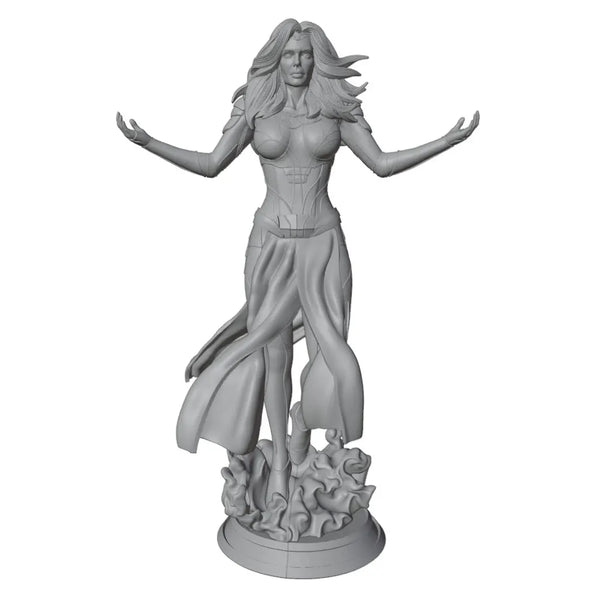 1/24 Sorceress with Windswept Hair Arms Raised, Resin Model Figure Kit, Unassembled and Unpainted