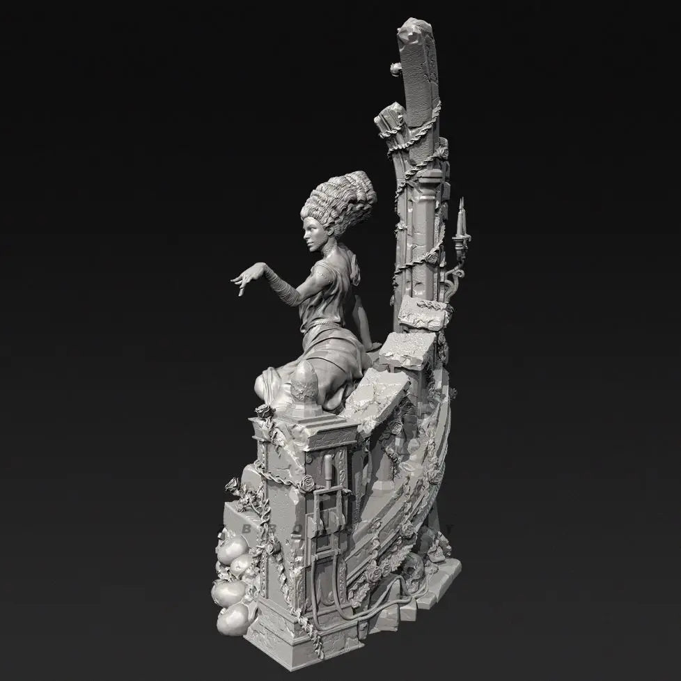 75mm Armored Female Warrior, Resin Model Figure Kit, Fantasy Theme, Unassembled and Unpainted