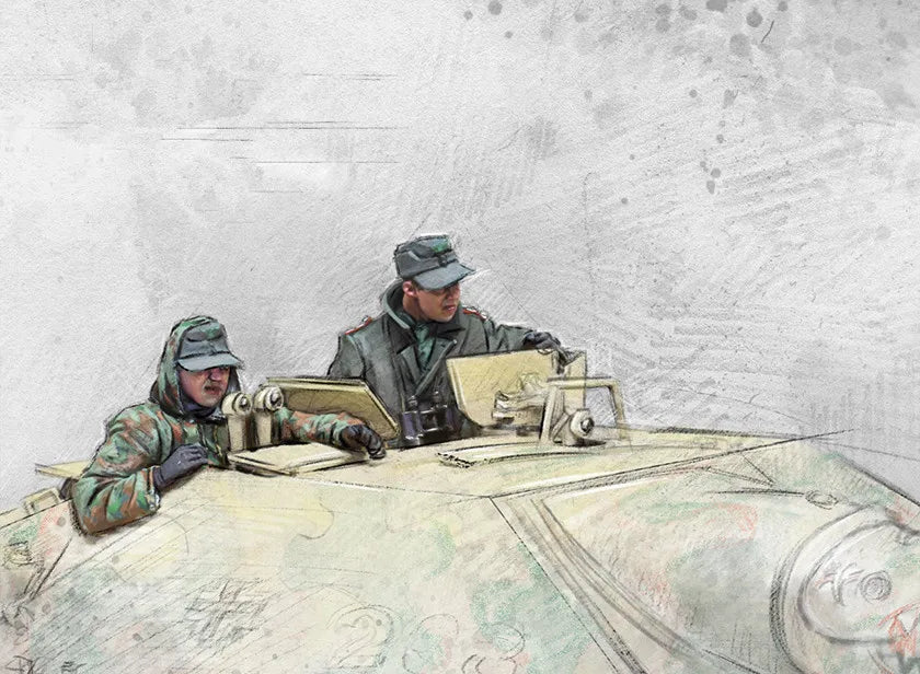 1/35 WWII German Winter Combat Infantry, 5 Figures, Resin Model Figure Kit, Unassembled and Unpainted