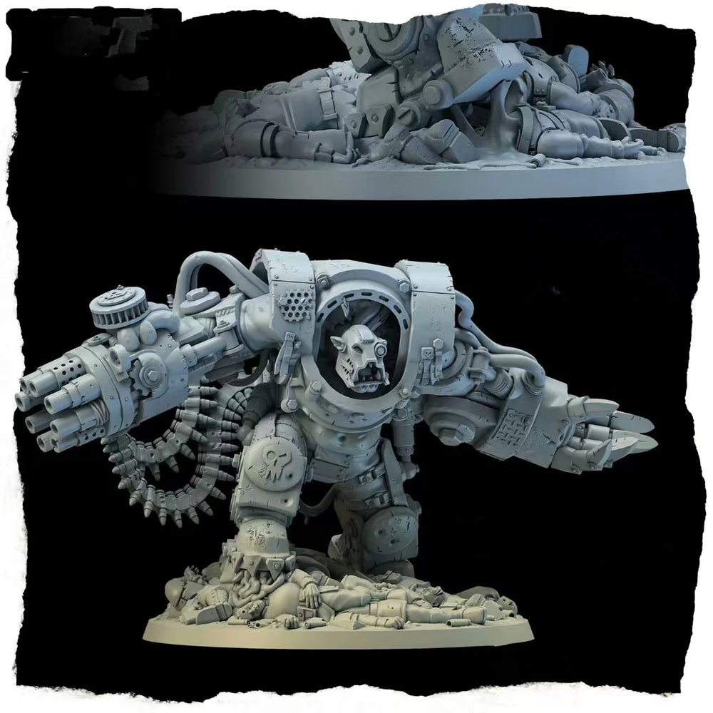 Grimdark Sci-Fi Ork Warrior, Resin Model Figure Kit, Sci-Fi Theme, Unassembled and Unpainted