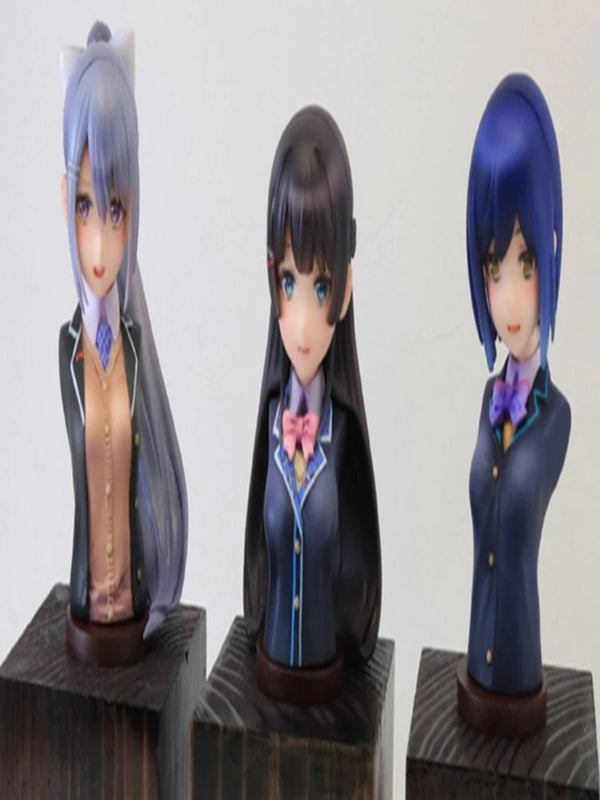 1/12 Female Characters, 3 Figures, Resin Model Bust Kit, Anime Theme, Unassembled and Unpainted