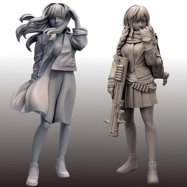 1/16 Modern Anime Female, 6 Figures, Resin Model Figure Kit, Unassembled and Unpainted