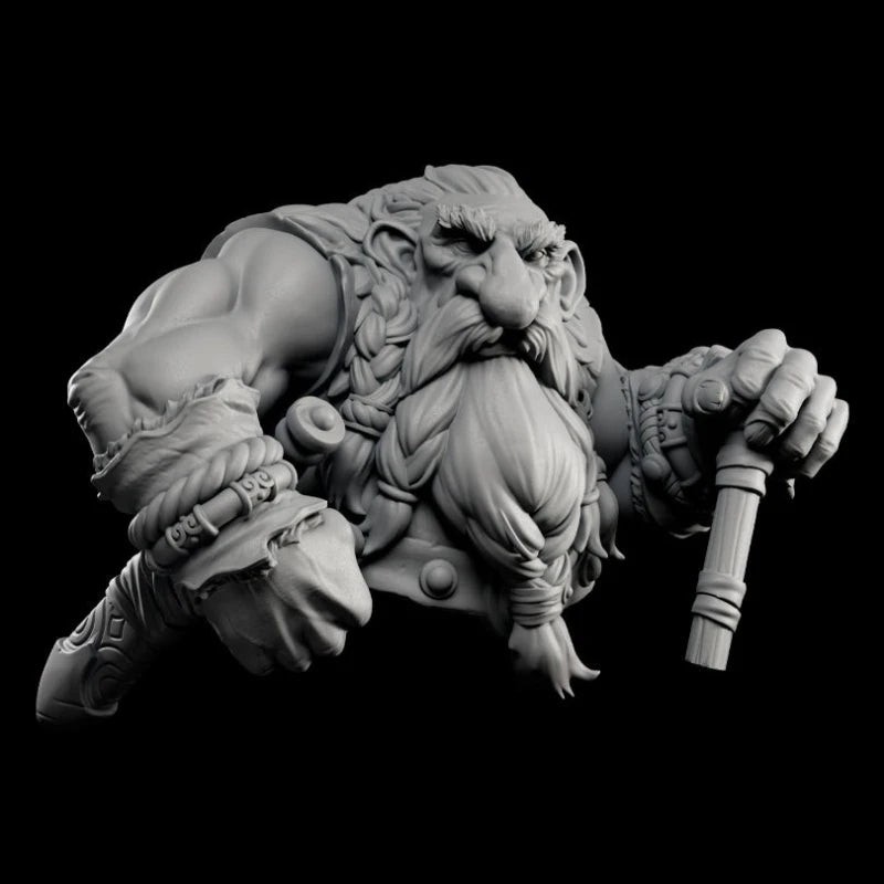 60mm Medieval Fantasy Dwarf Boar Brotherhood Warriors, 4 Figures, Resin Model Figure Kit, Unassembled and Unpainted
