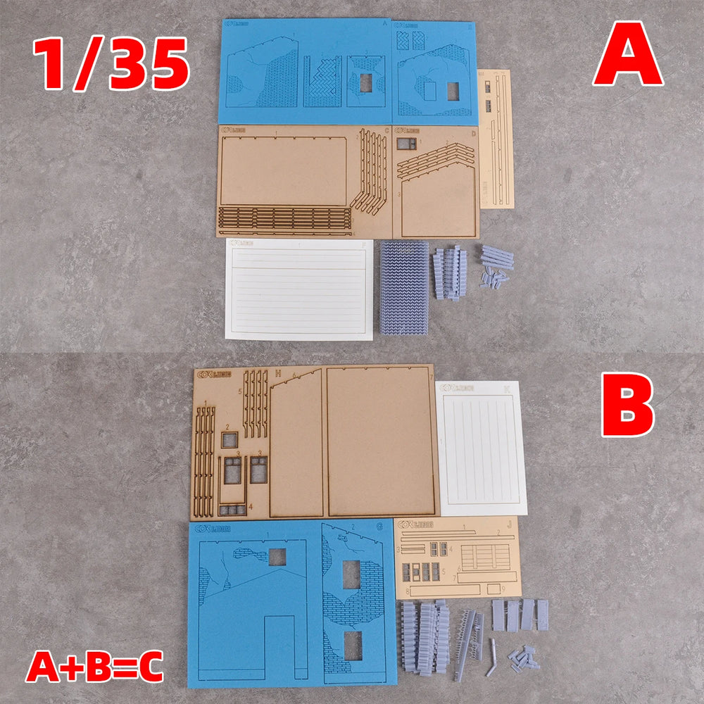 1/35 Two-Story Residential Villa, Resin Model Diorama Kit, Historical Theme, Unassembled and Unpainted