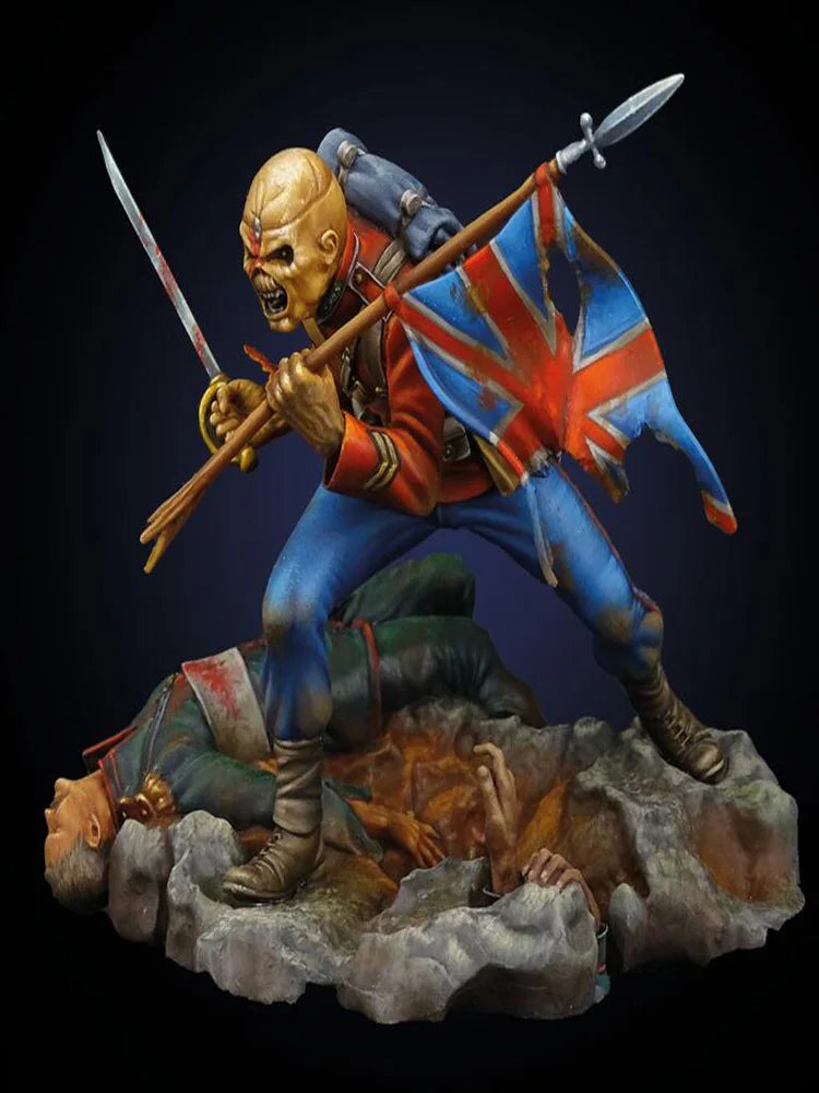1/24 Blonde Elf Warrior Raising Victory Flag, Resin Model Figure Kit, Fantasy Theme, Unassembled and Unpainted