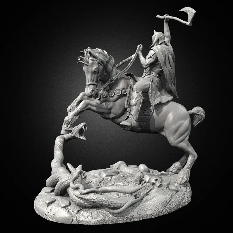 100mm Warrior God, Resin Model Figure Kit, Fantasy Theme, Unassembled and Unpainted