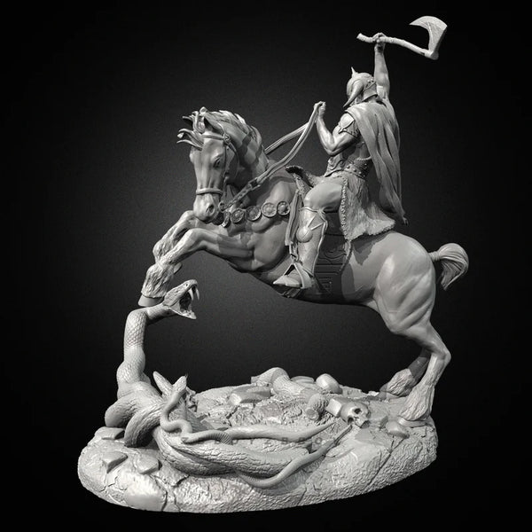 100mm Warrior God, Resin Model Figure Kit, Fantasy Theme, Unassembled and Unpainted