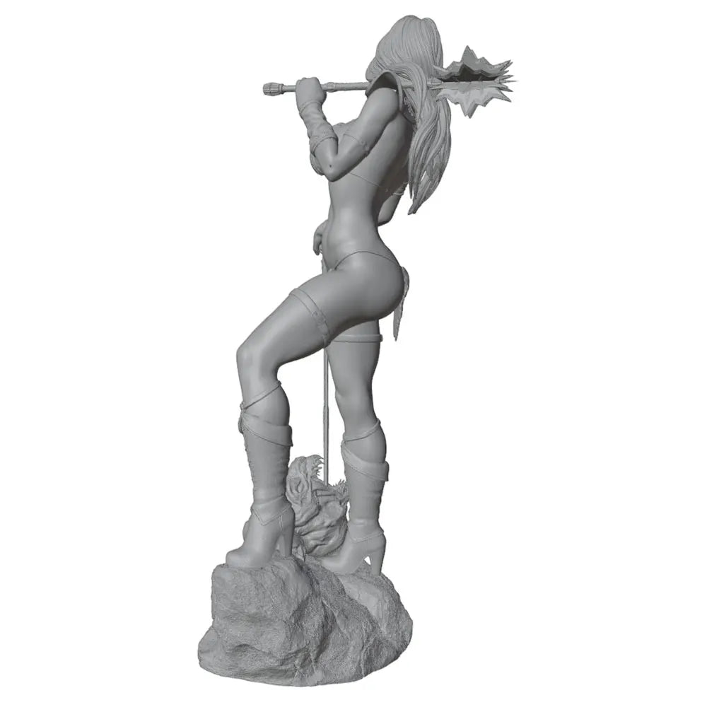 75mm Sexy Female Warrior, Resin Model Figure Kit, Unassembled and Unpainted