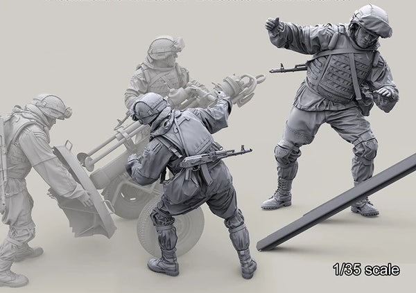 1/35 Modern Combat Squad in Tactical Assault, 4 Figures, Resin Model Figure Kit, Unassembled and Unpainted