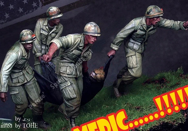 1/35 Vietnam War US Army Medical Team, 5 Figures, Resin Model Figure Kit, Unassembled and Unpainted