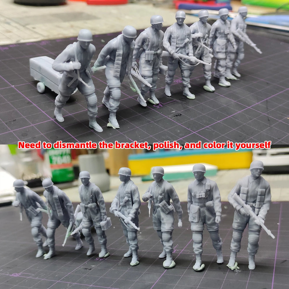 1/35 Modern Sci-Fi Assault Squad in Multiple Poses, 7 Figures, Resin Model Figure Kit, Unassembled and Unpainted