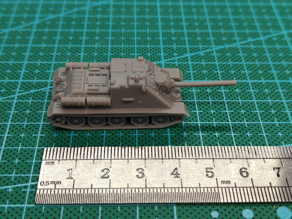 1/144 WWII SU-85 Soviet Tank Destroyer, Resin Model Vehicle Kit, Unassembled and Unpainted