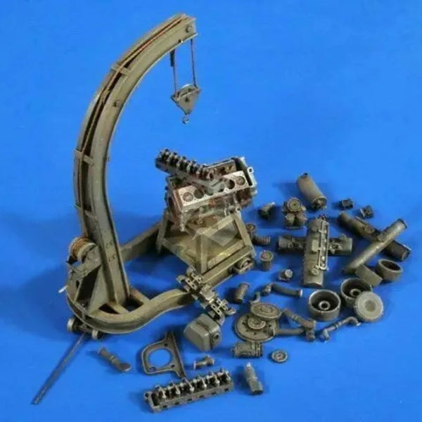 1/35 WWII Panzerwerk Workshop, Resin Model Diorama Kit, Unassembled and Unpainted