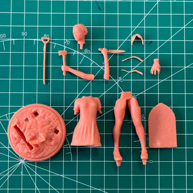 1/24 Gothic Anime Character, Resin Model Figure Kit, Anime Theme, Unassembled and Unpainted
