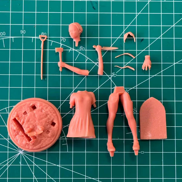 1/24 Gothic Anime Character, Resin Model Figure Kit, Anime Theme, Unassembled and Unpainted