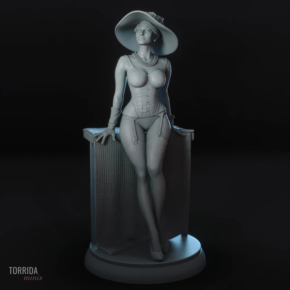 1/24 Vintage Pinup Woman, Resin Model Figure Kit, Unassembled and Unpainted