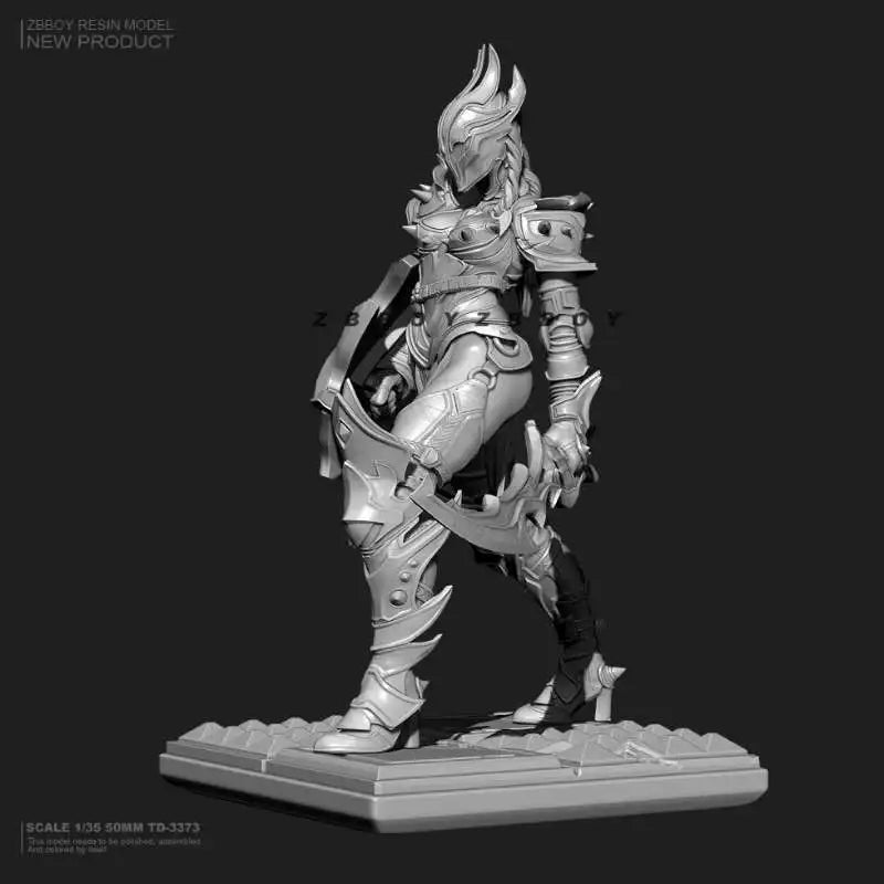 1/35 Medieval Fantasy Female Samurai, Resin Model Figure Kit, Unassembled and Unpainted