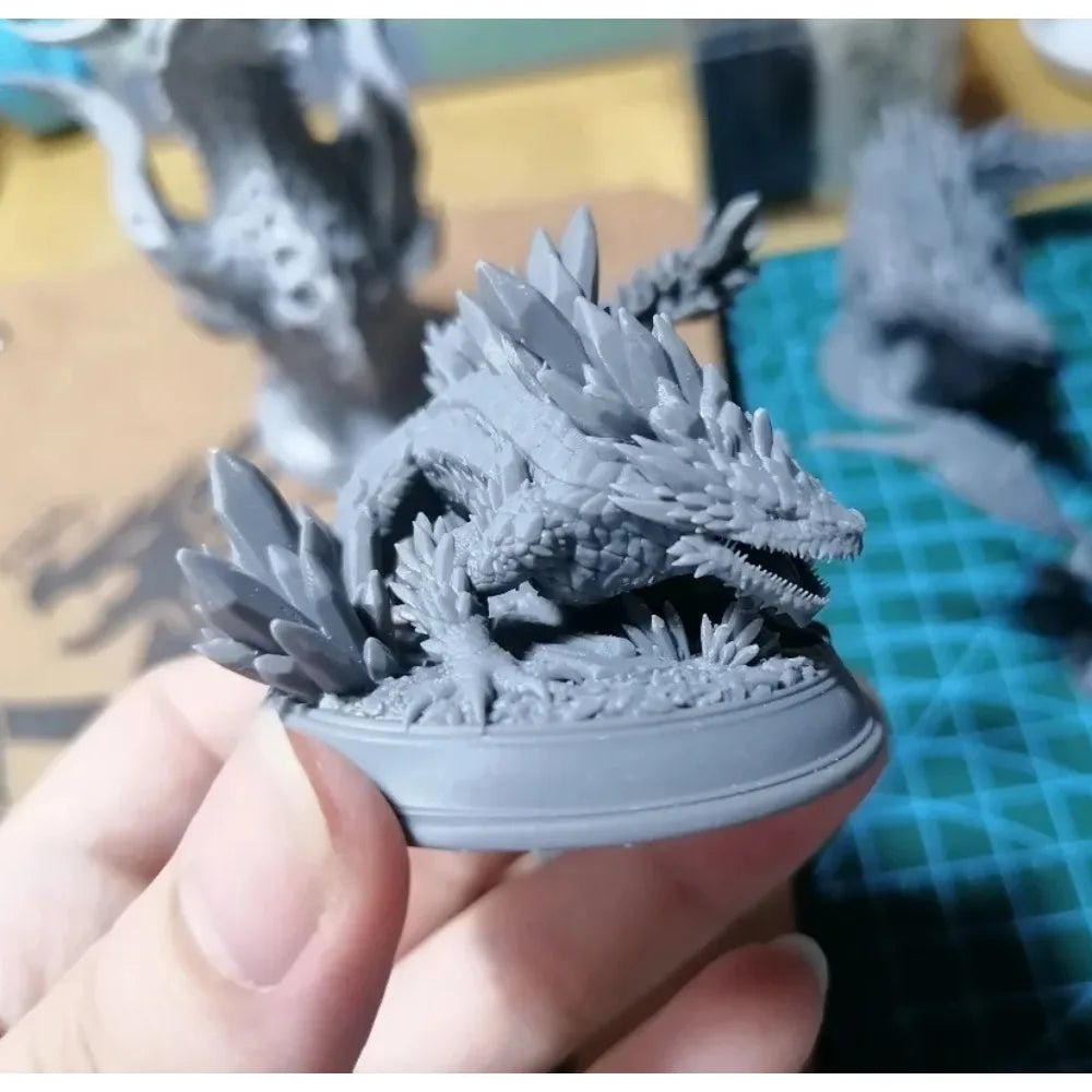 45mm Crystal Lizard, Resin Model Creature Kit, Fantasy Theme, Unassembled and Unpainted