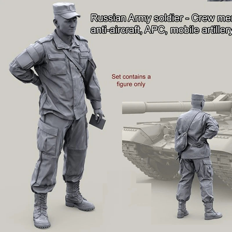 1/35 Modern Russian Infantry Soldier in Combat Uniform Alert Pose, Resin Model Figure Kit, Unassembled and Unpainted