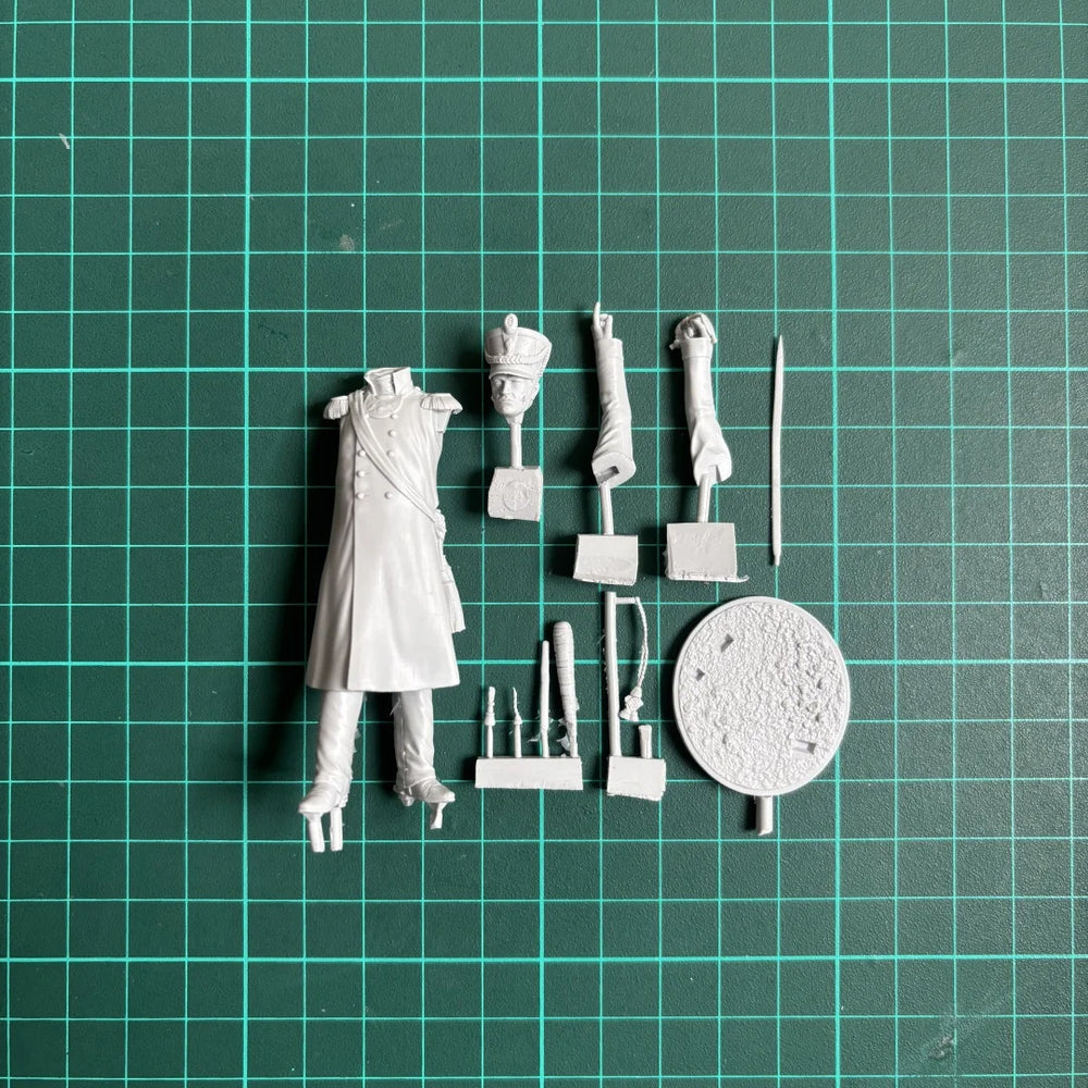 75mm Napoleonic Russian Grenadiers Officer, Resin Model Figure Kit, Unassembled and Unpainted