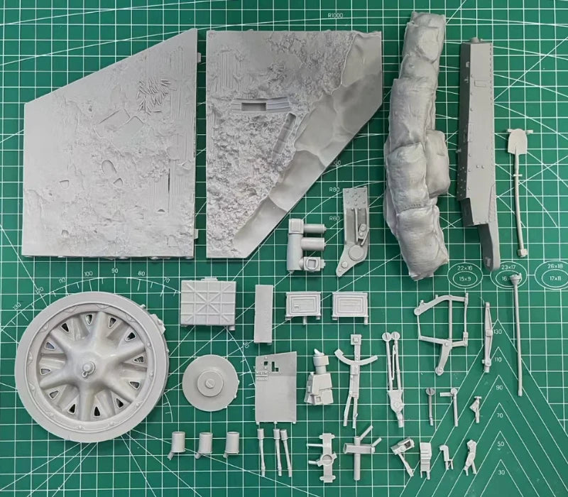 1/16 WWII 101st Airborne Artillery, 3 Figures, Resin Model Figure Kit, Unassembled and Unpainted