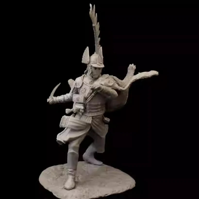 1/24 Asian-Inspired Winged Warrior, 3 Figures, Resin Model Figure Kit, Fantasy Theme, Unassembled and Unpainted