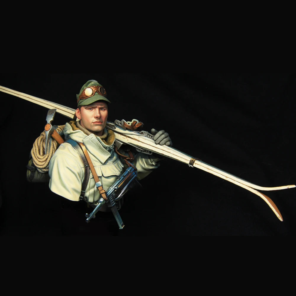 1/10 WWII German Ski Jäger, Resin Model Bust Kit, Unassembled and Unpainted