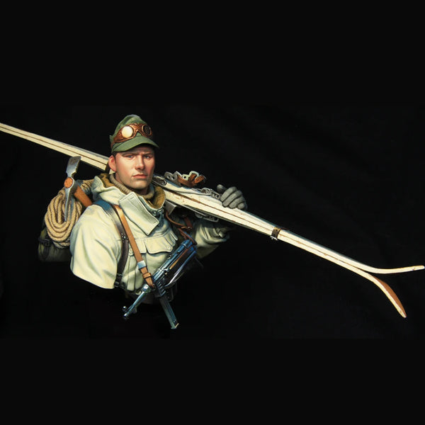 1/10 WWII German Ski Jäger, Resin Model Bust Kit, Unassembled and Unpainted