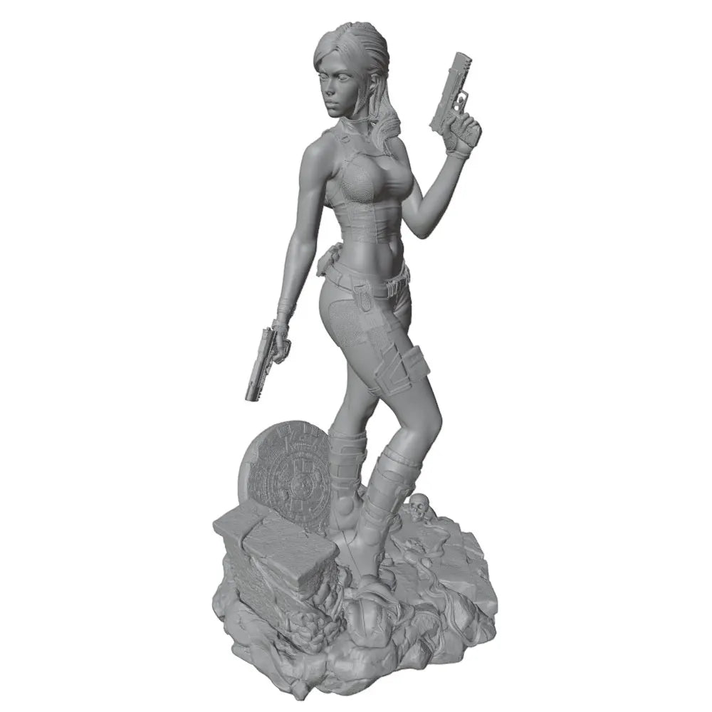 1/24 Modern Female Operative with Dual Pistols, Resin Model Figure Kit, Unassembled and Unpainted