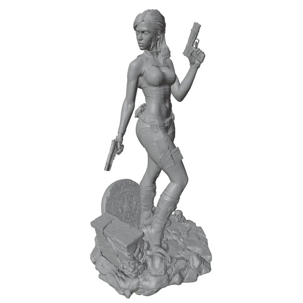 1/24 Modern Female Operative with Dual Pistols, Resin Model Figure Kit, Unassembled and Unpainted