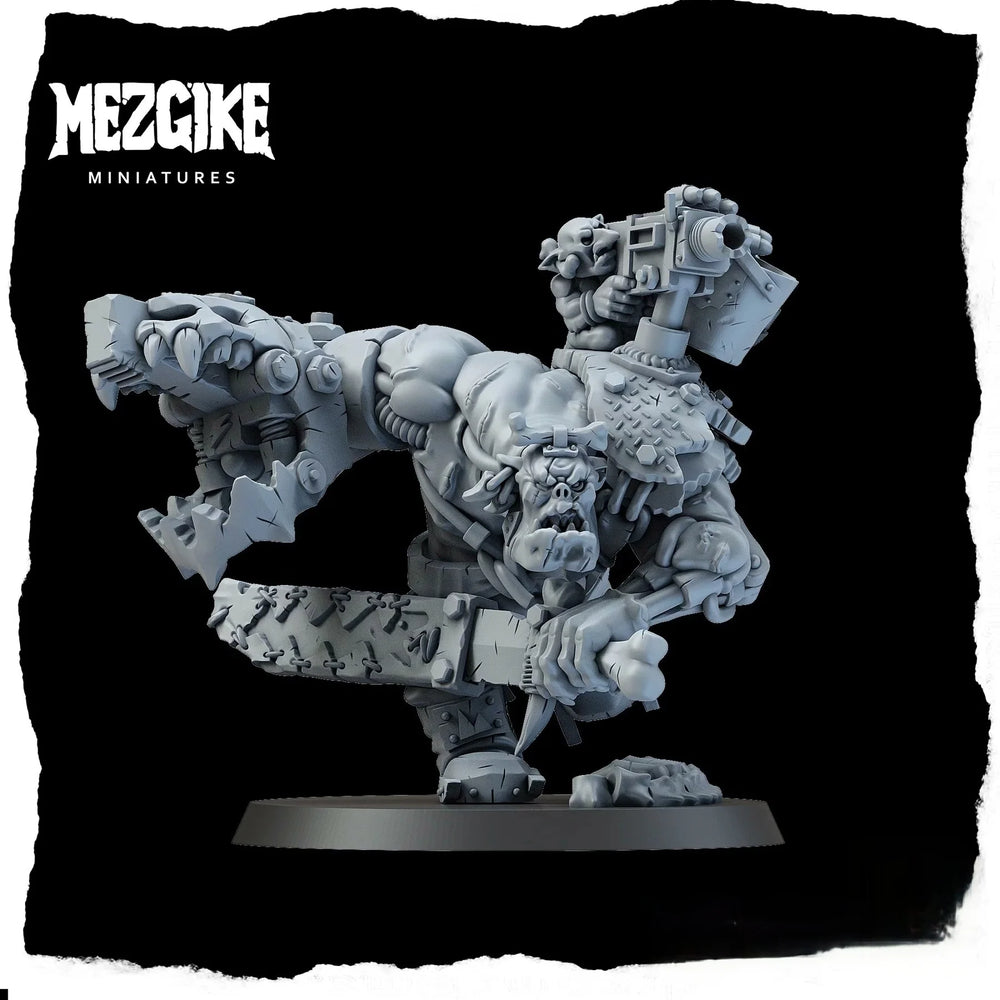 32mm Orc Boss Armored Warrior, Resin Model Figure Kit, Fantasy Theme, Unassembled and Unpainted