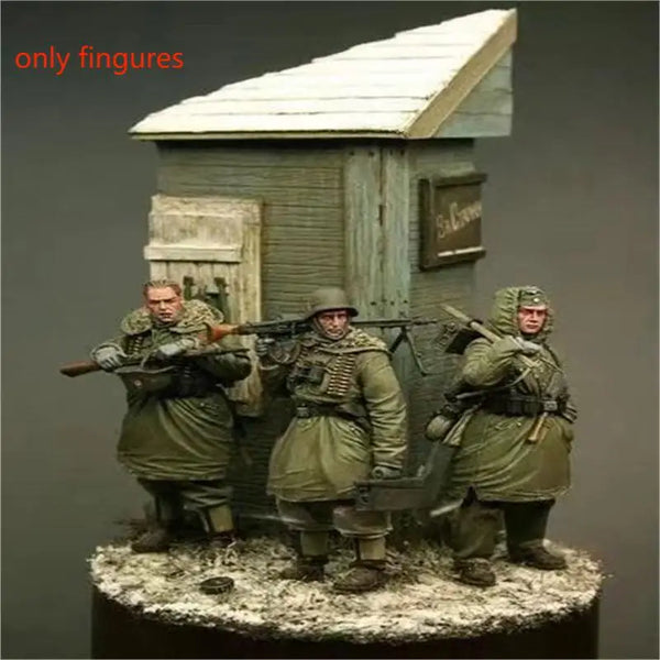 1/35 WWII Soviet Infantry Winter Dugout, 3 Figures, Resin Model Figure Kit, Unassembled and Unpainted