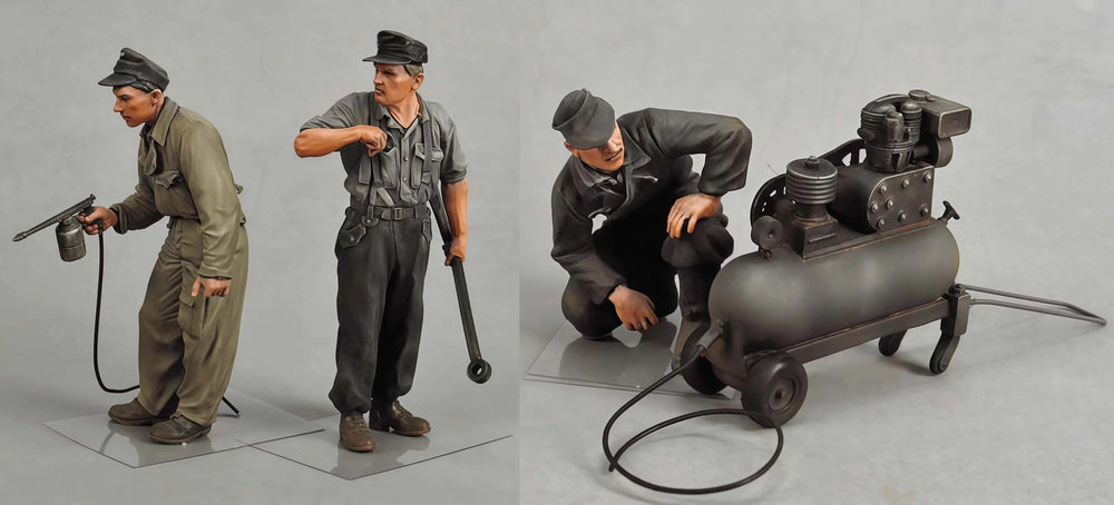 1/35 Modern Maintenance Workers, 4 Figures, Resin Model Figure Kit, Unassembled and Unpainted